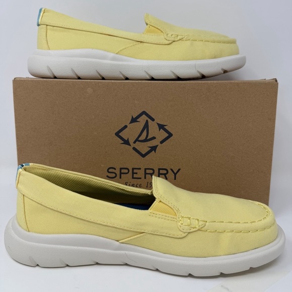 Sperry Women’s Yellow Canvas Slip-On Loafers Size 7.5M Comfort Casual Shoes - Picture 6 of 13
